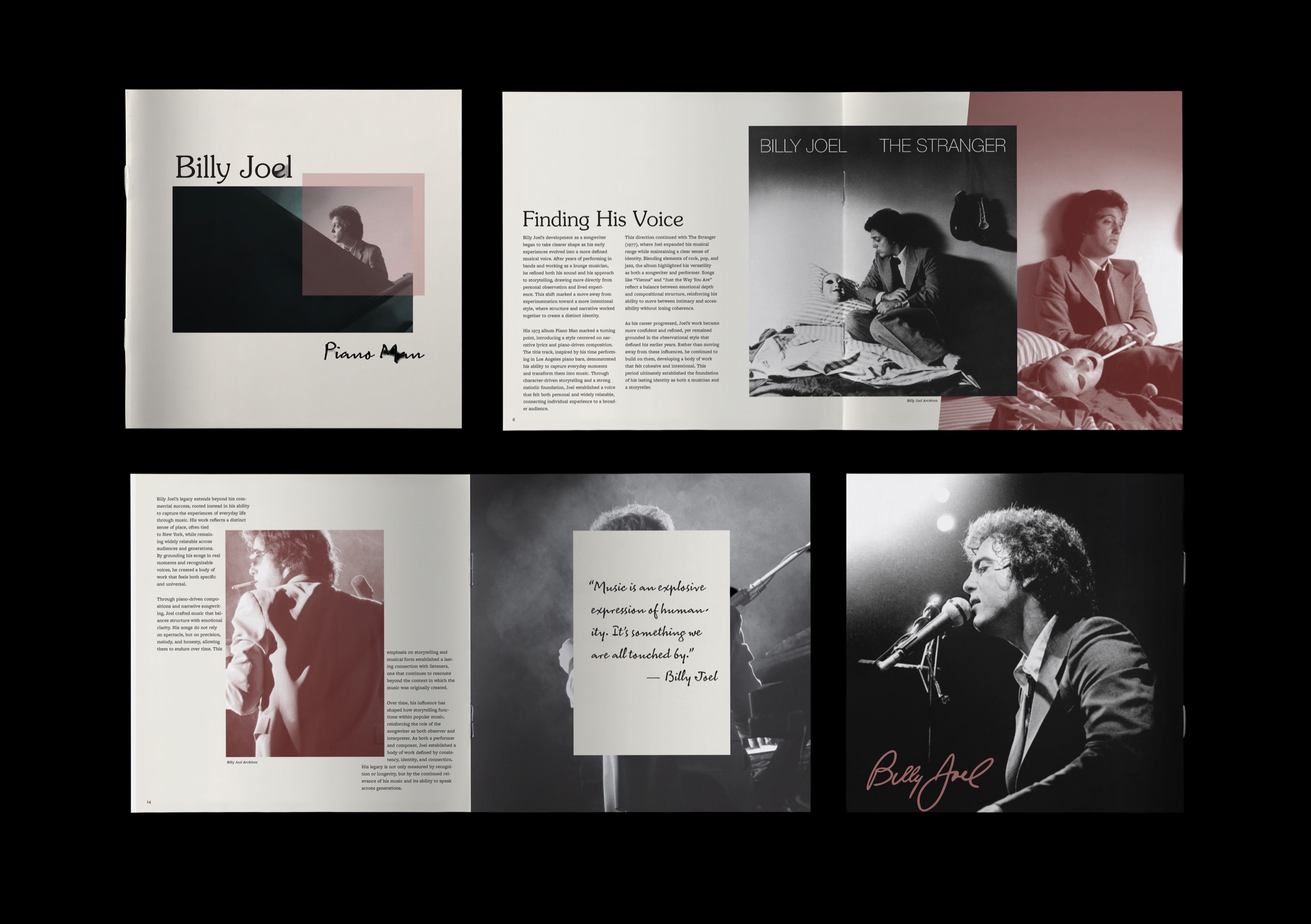 Billy Joel tribute booklet mockup.