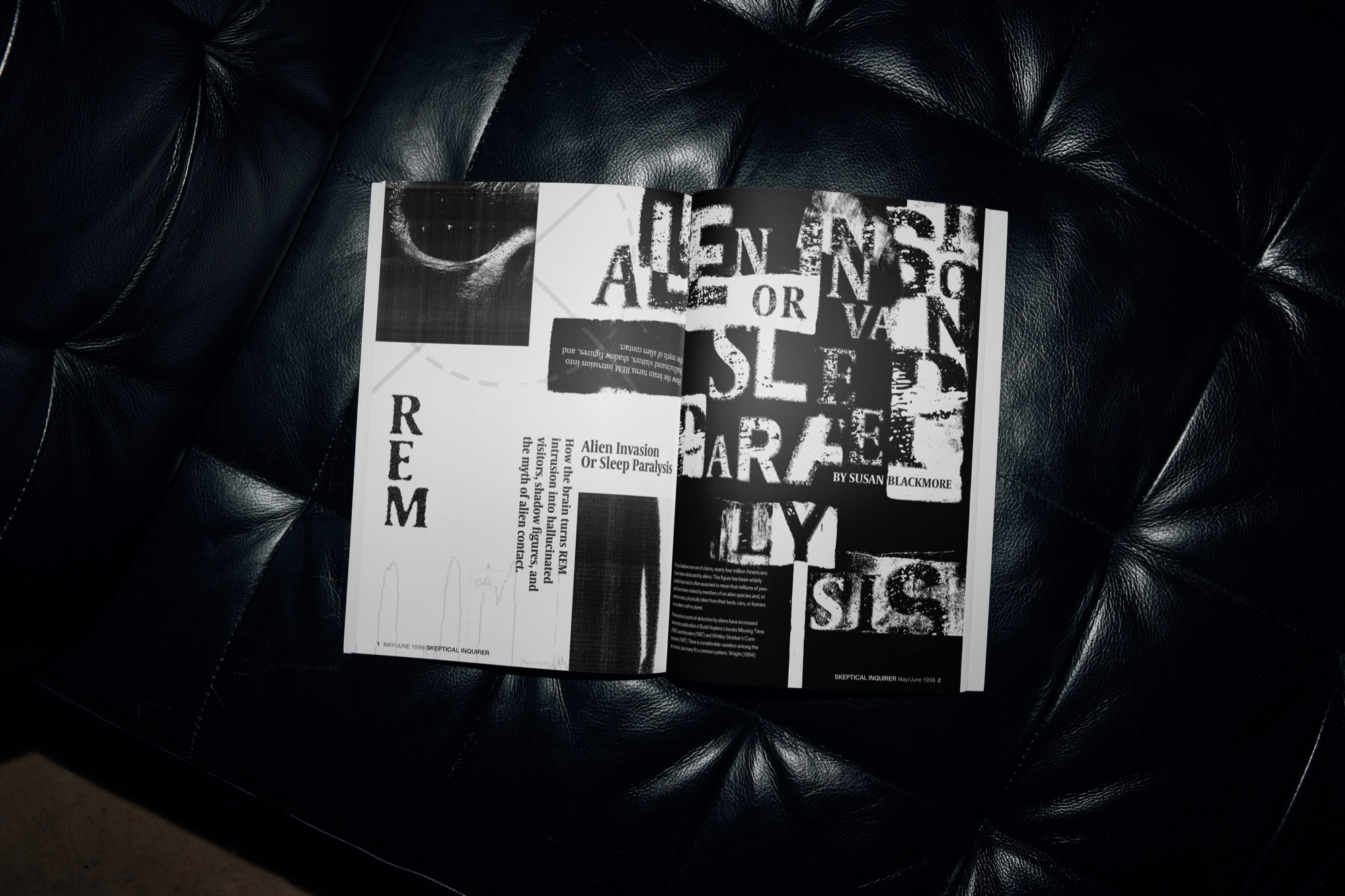 Editorial spread mockup, third view.