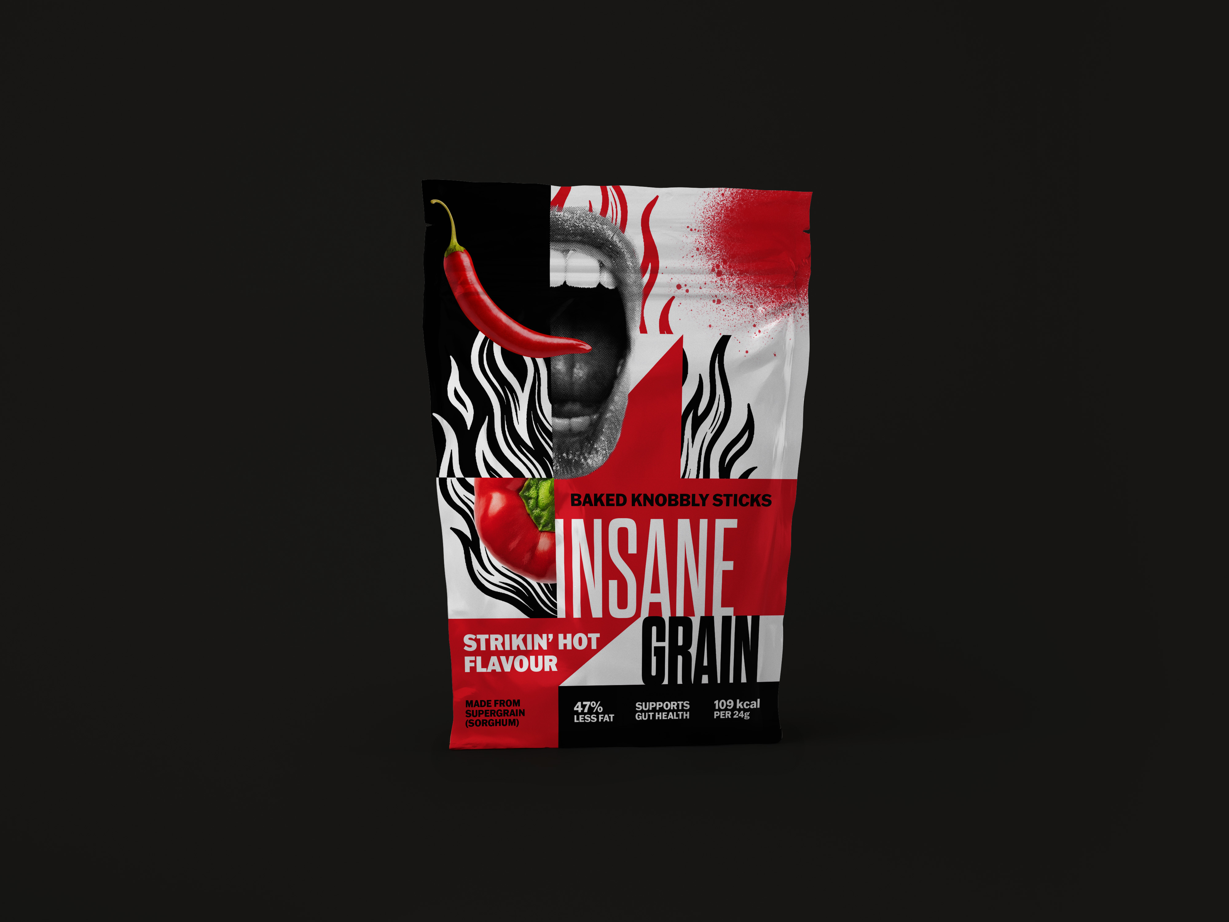 Snack Packaging - Insane Grain brand identity
