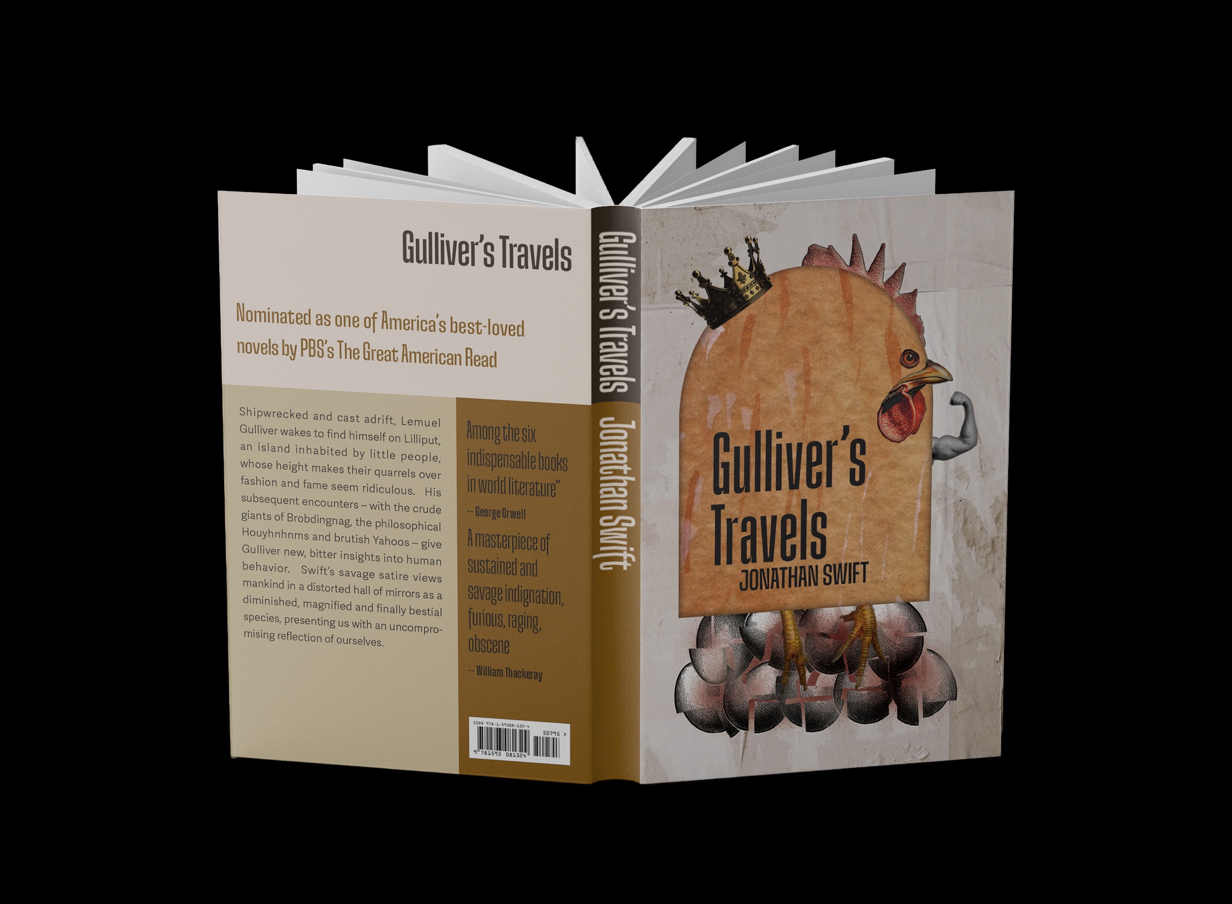 Gulliver's Travels book cover mockup.