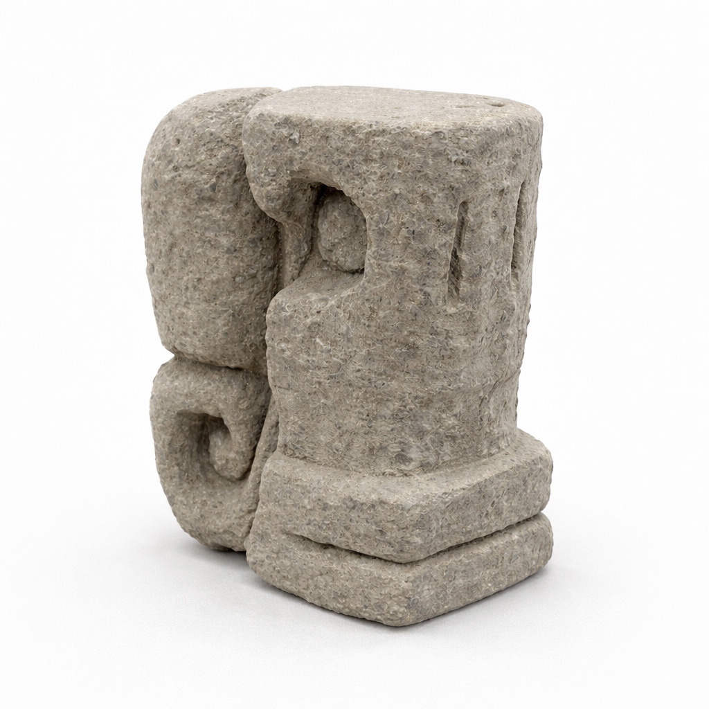 Remnants - Detail view of geometric facial abstraction